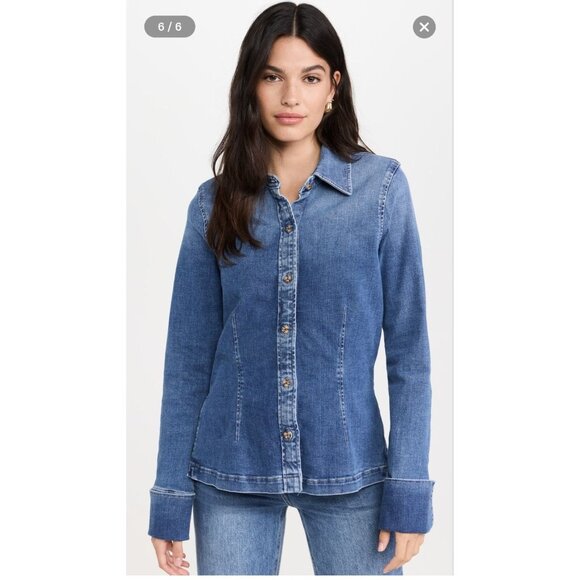 AG Adriano Goldschmied Cheryl Shirt Denim Libertine Large - Picture 1 of 12
